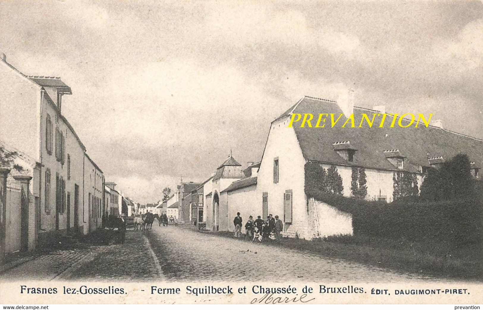 FRASNES-lez-GOSSELIES - Ferme Squilbeck Et Chaussée De Bruxelles - Carte Animée Et Circulé En 1903 - Les Bons Villers
