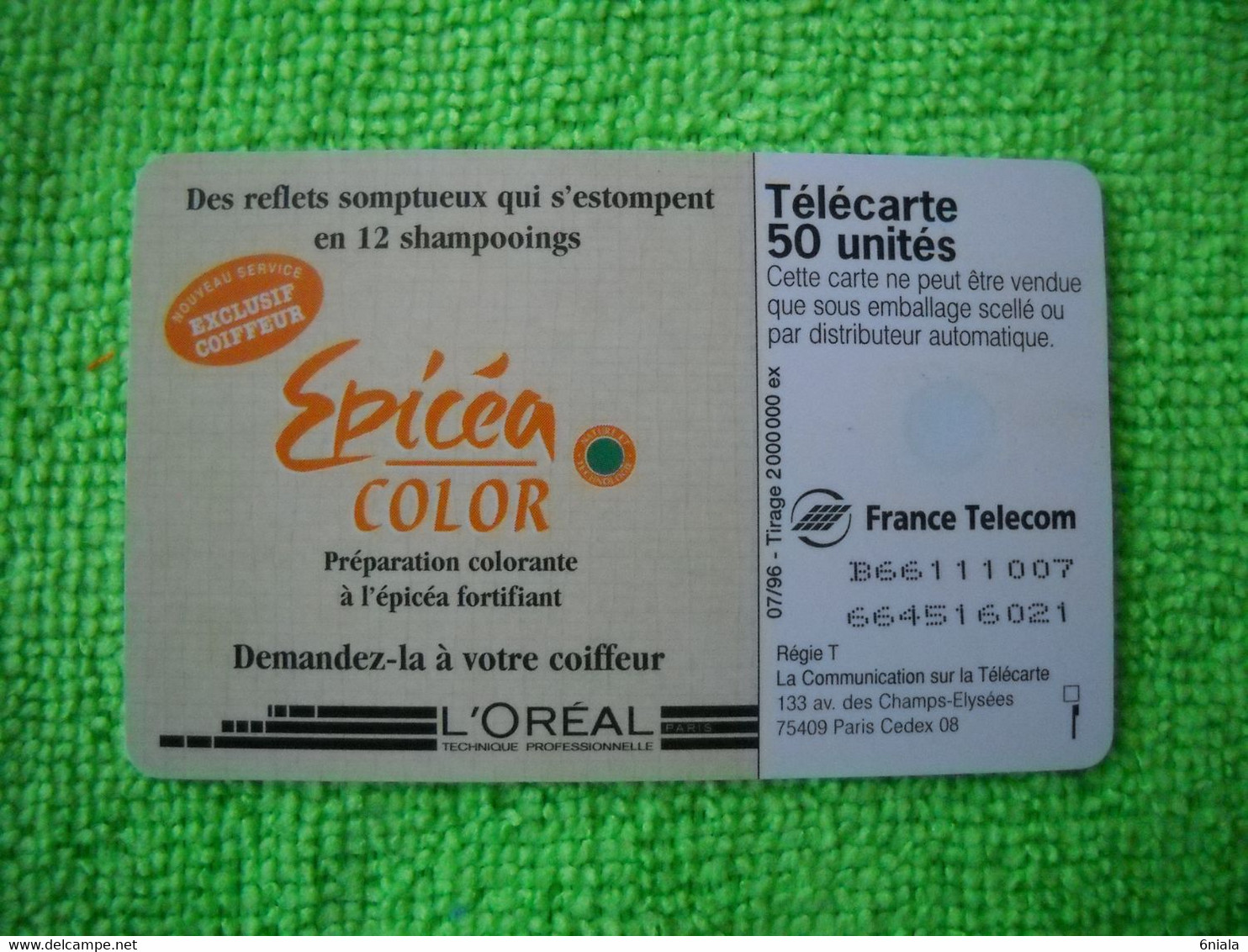 7110 Télécarte Collection EPICEA COLOR  Coloration Cheveux Shampoing     50u  ( Recto Verso)  Carte Téléphonique - Werbung