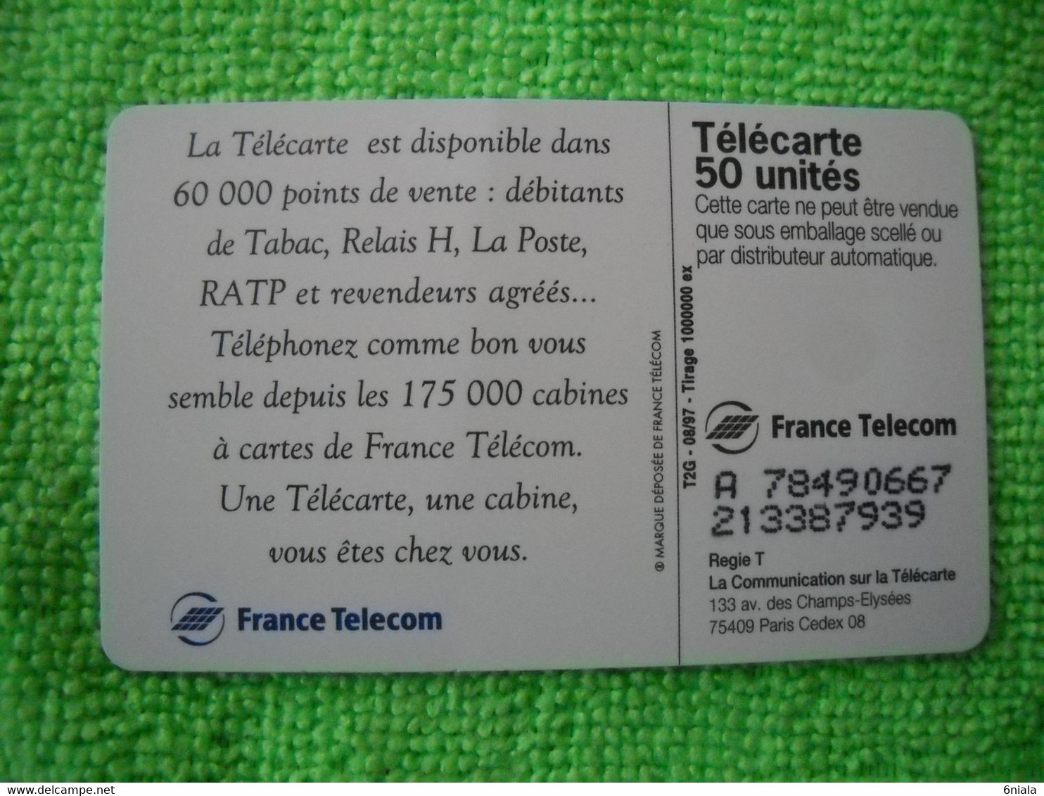 7114 Télécarte Collection CABINE Téléphone  France Télécom  Planche Surf     50u  ( Recto Verso)  Carte Téléphonique - Teléfonos