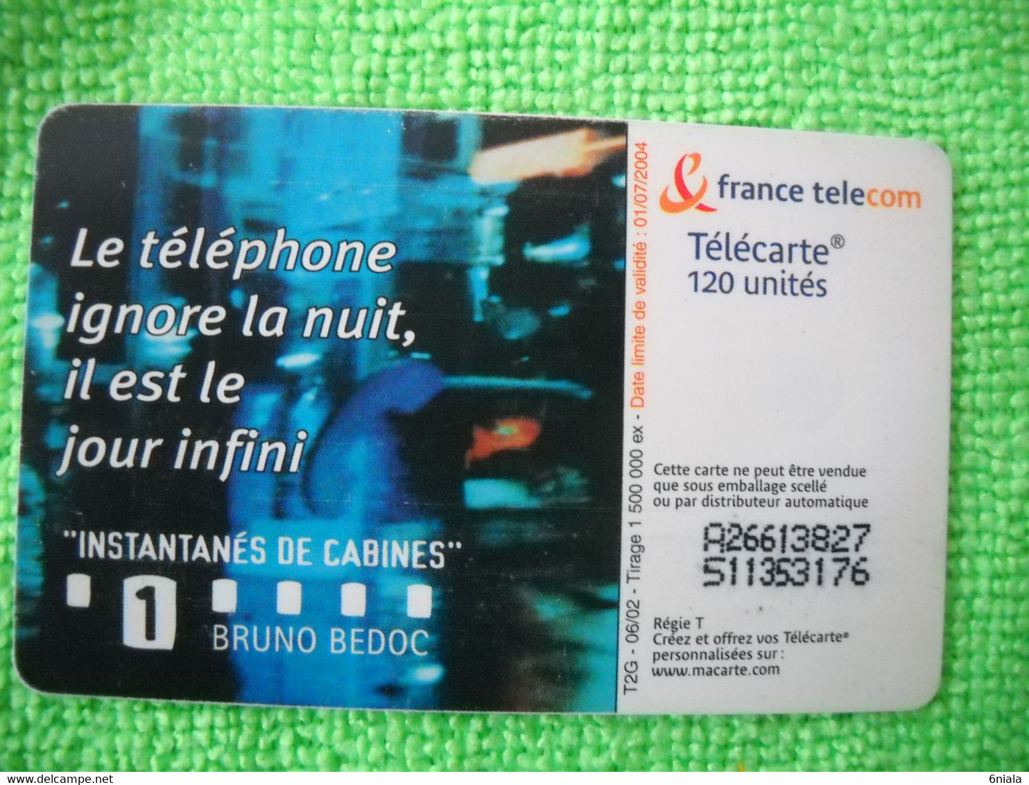 7117 Télécarte Collection CABINE Téléphone BRUNO BEDOC Instantanés De Cabine  120u  ( Recto Verso)  Carte Téléphonique - Telefoni