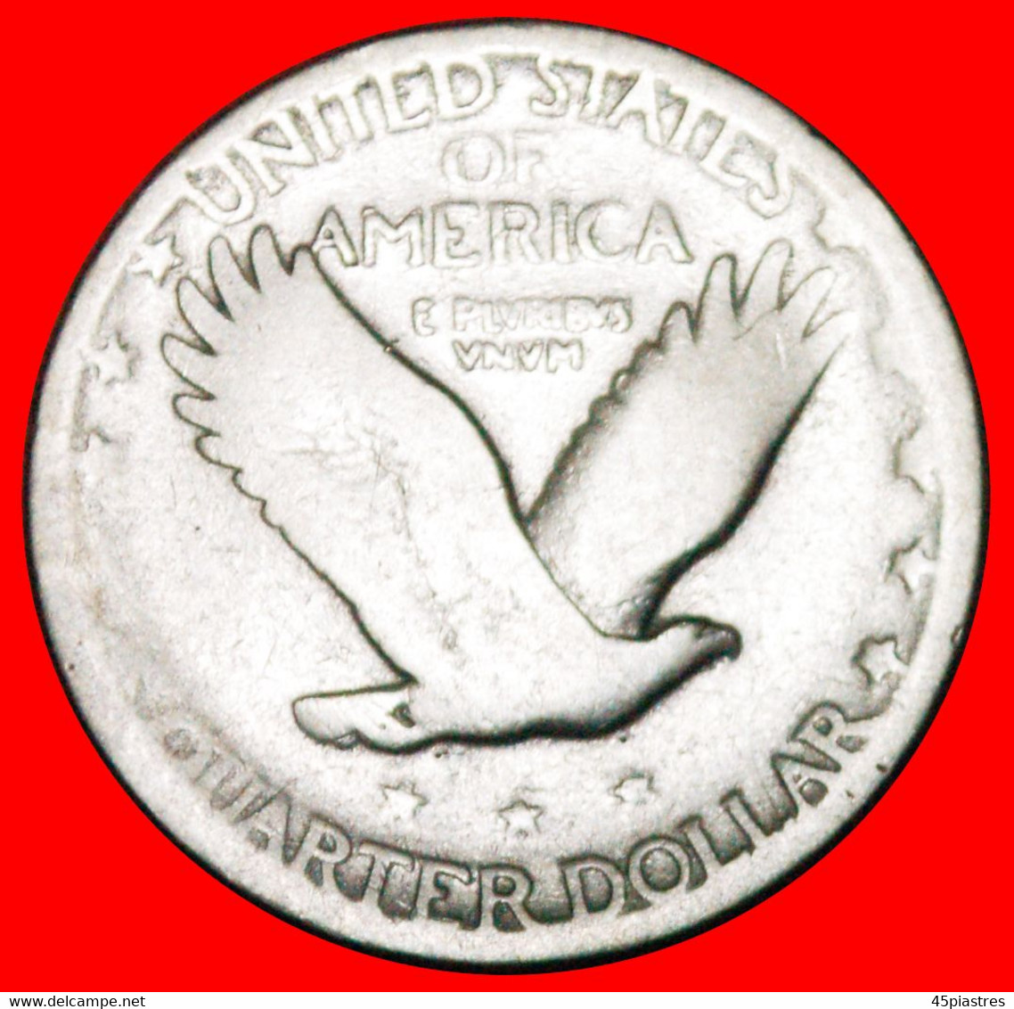 • SOLID SILVER (1917-1930): USA ★ 1/4 DOLLAR 1928 STANDING LIBERTY WITH EAGLE! LOW START ★ NO RESERVE! - 1916-1930: Standing Liberty (Libertà In Piedi)