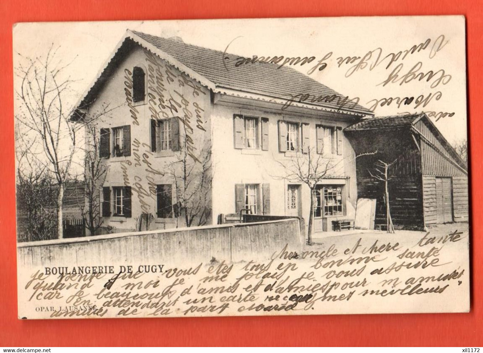 ZOOP-01 RARE Boulangerie De Cugy Près De Mont-sur-Lausanne. Dos Simple, Circulé 1905. OPAR Sans Numéro - Cugy