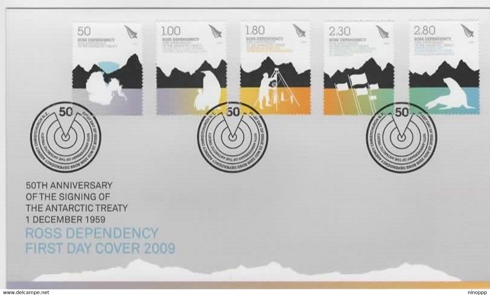 Ross Dependency SG 120-24  2009 50th Anniversart If The Antarctic Treaty, First Day Cover - FDC