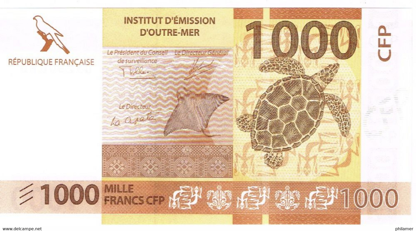 H0 Nouvelle Caledonie Caledonia Wallis Polynesie Francaise IEOM 1000 F Cagou Oiseau Perruche Tortue Raie UNC Neuf - Unclassified