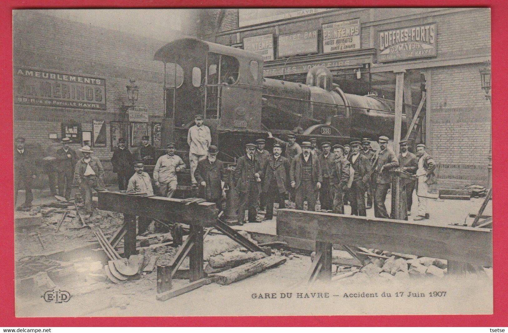 Le Havre  - La Gare -  Accident Du 17 Juin 1907 ( Voir Verso ) - Gare