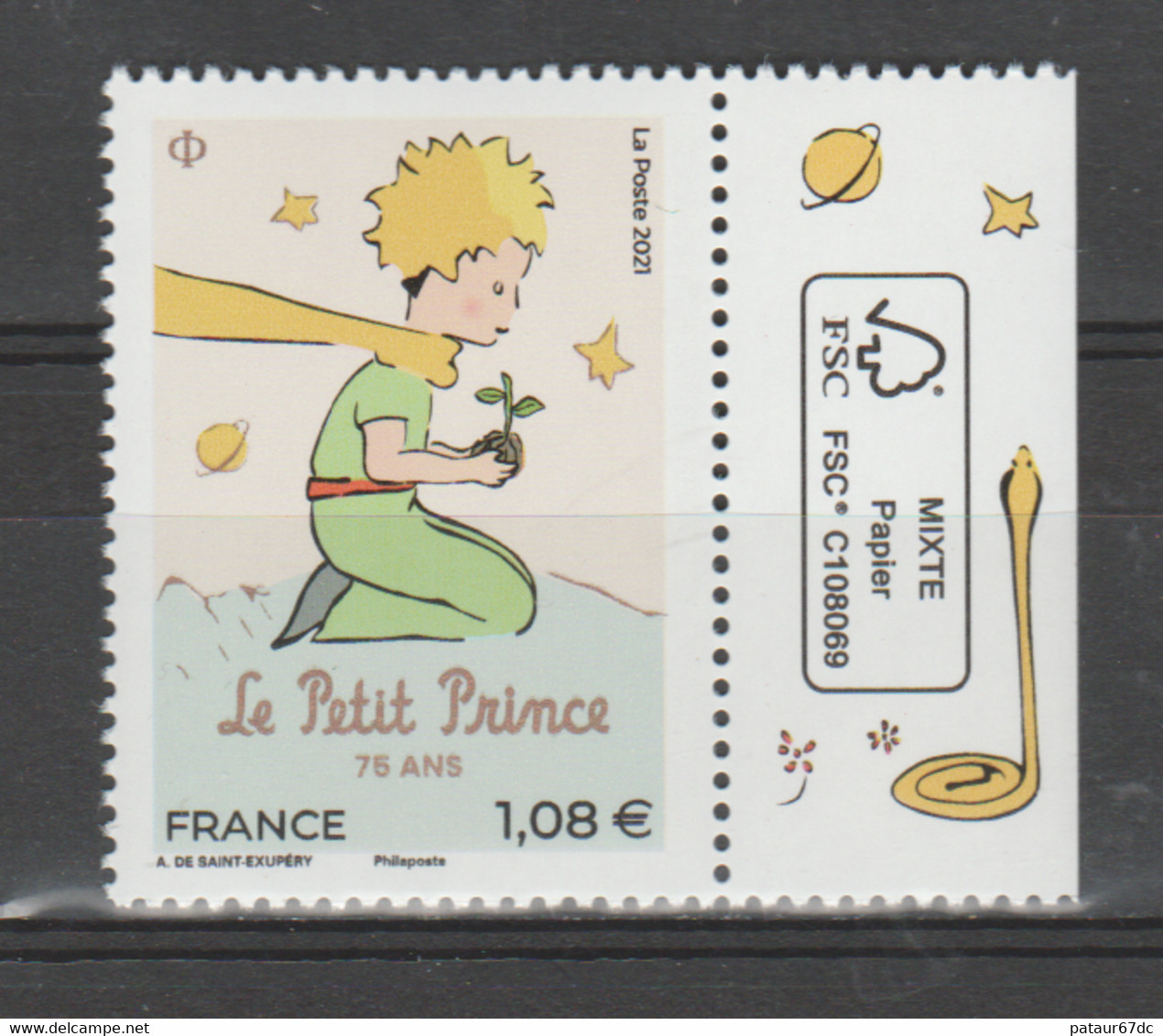 FRANCE / 2021 / Y&T N° 5483 ** : 75 Ans Du Petit Prince De Saint-Exupéry X 1 BdF D FSC - Unused Stamps