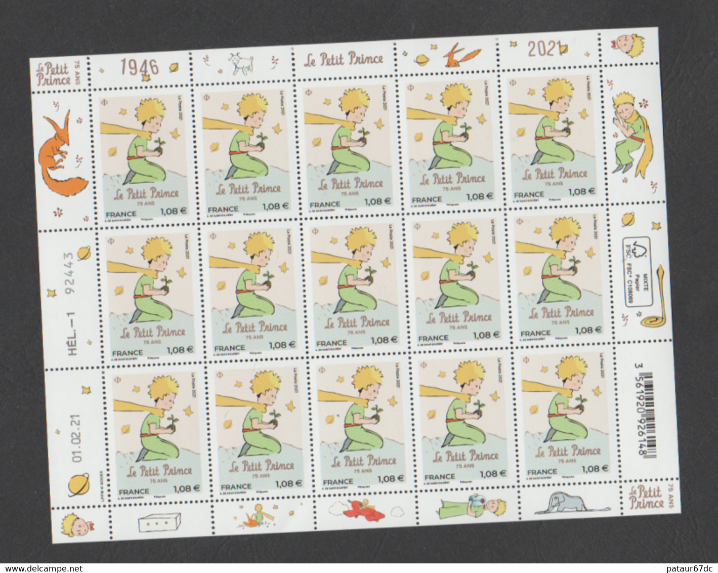 FRANCE / 2021 / Y&T N° 5483 ** : 75 Ans Du Petit Prince De Saint-Exupéry X 1 BdF D FSC - Unused Stamps