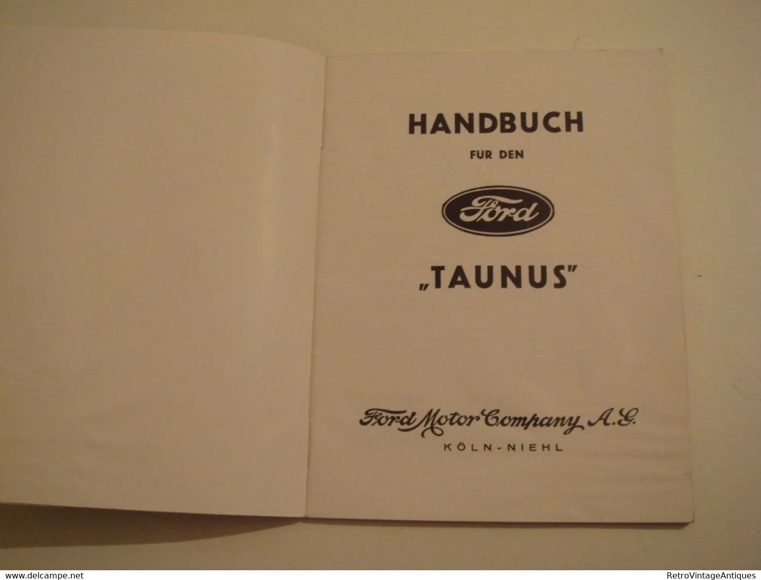 Vintage Auto Handbook Handbuch Fur Den Ford '' Taunus '' Ford Motor Company 1939 Car Manual Specifications Koln-niehl - Técnico