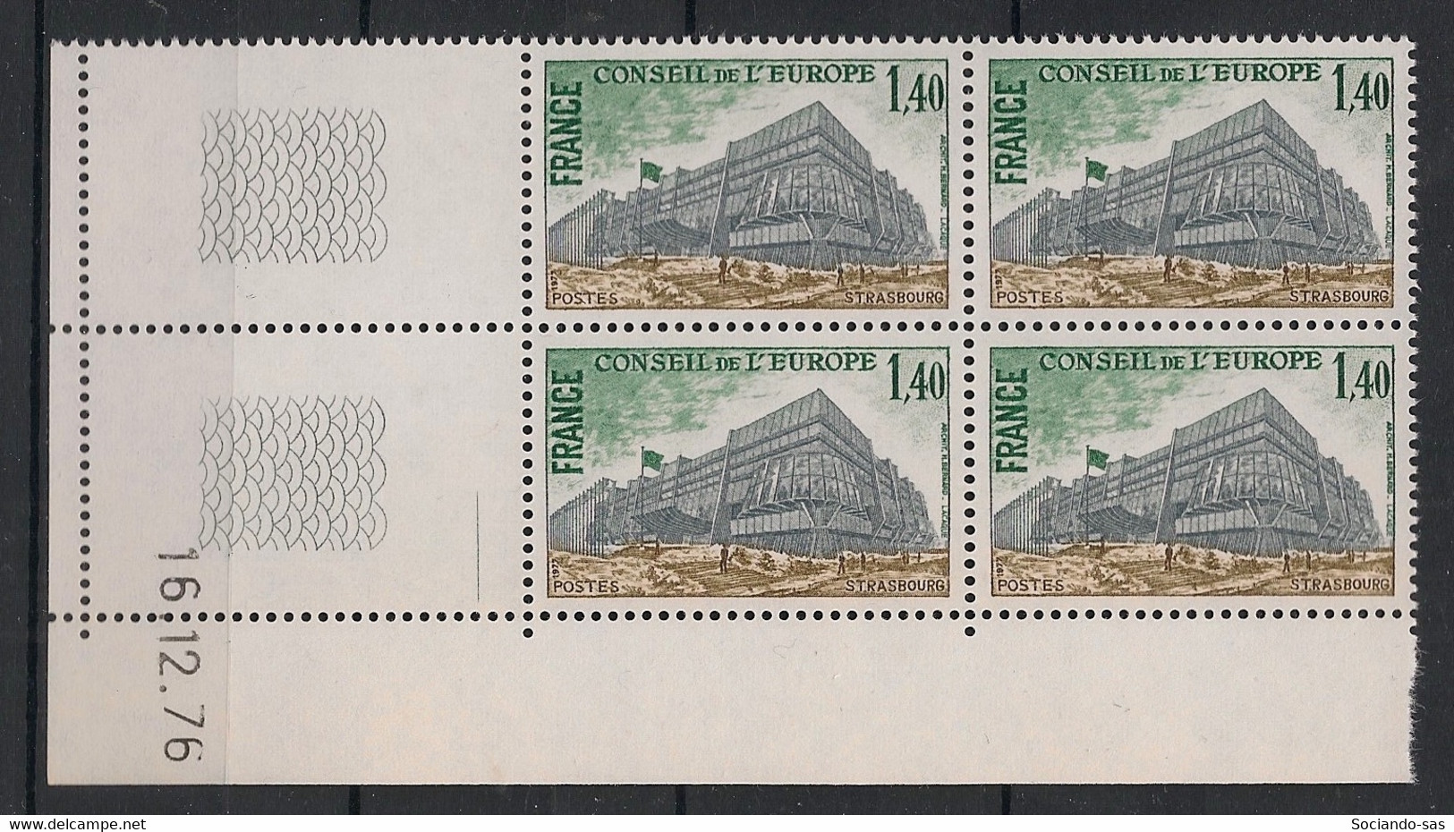 France - 1977 - Service N°Yv. 55 - Bloc De 4 Coin Daté - Neuf Luxe ** / MNH / Postfrisch - Officials