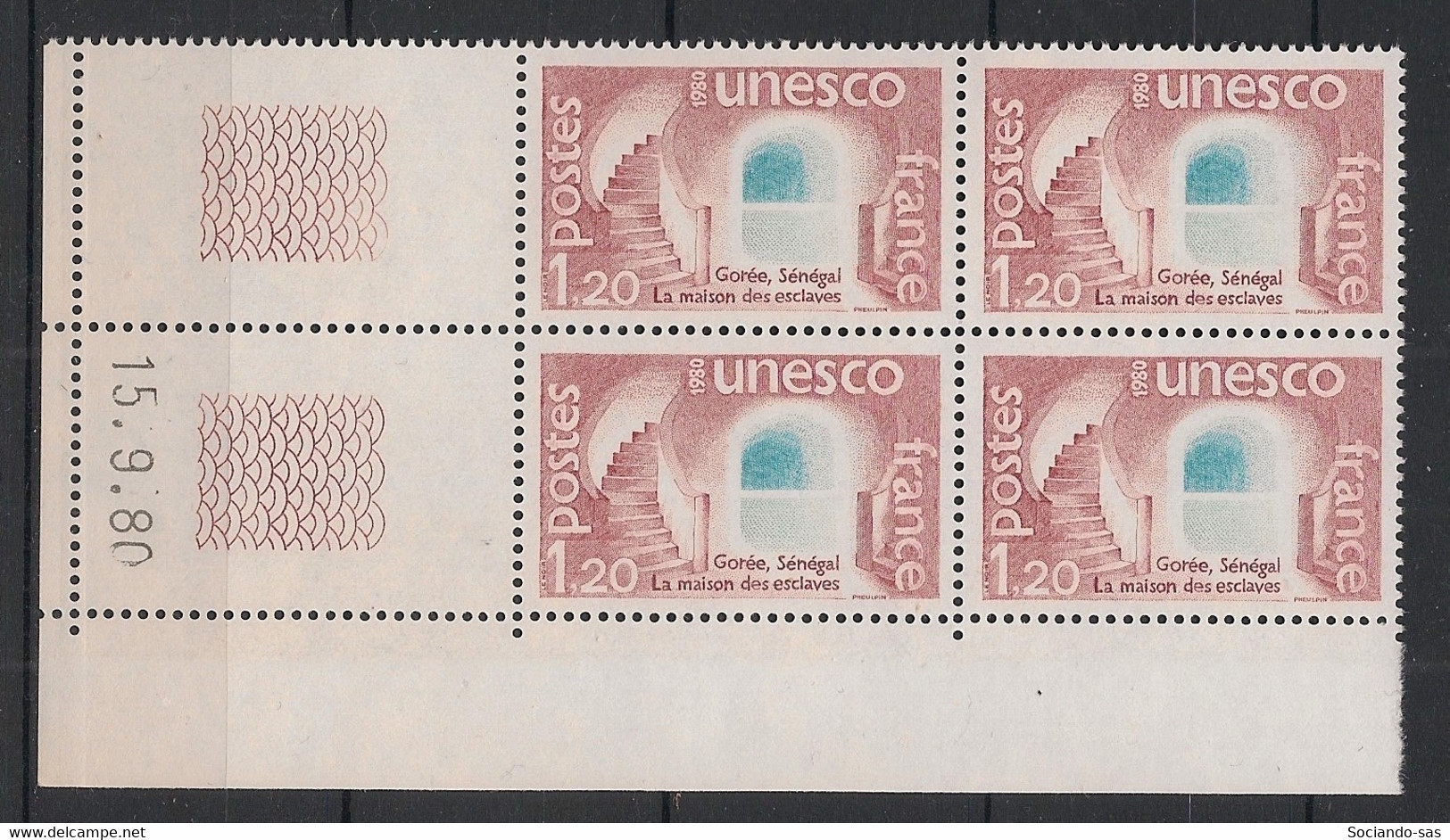 France - 1980 - Service N°Yv. 61 - Bloc De 4 Coin Daté - Neuf Luxe ** / MNH / Postfrisch - Officials