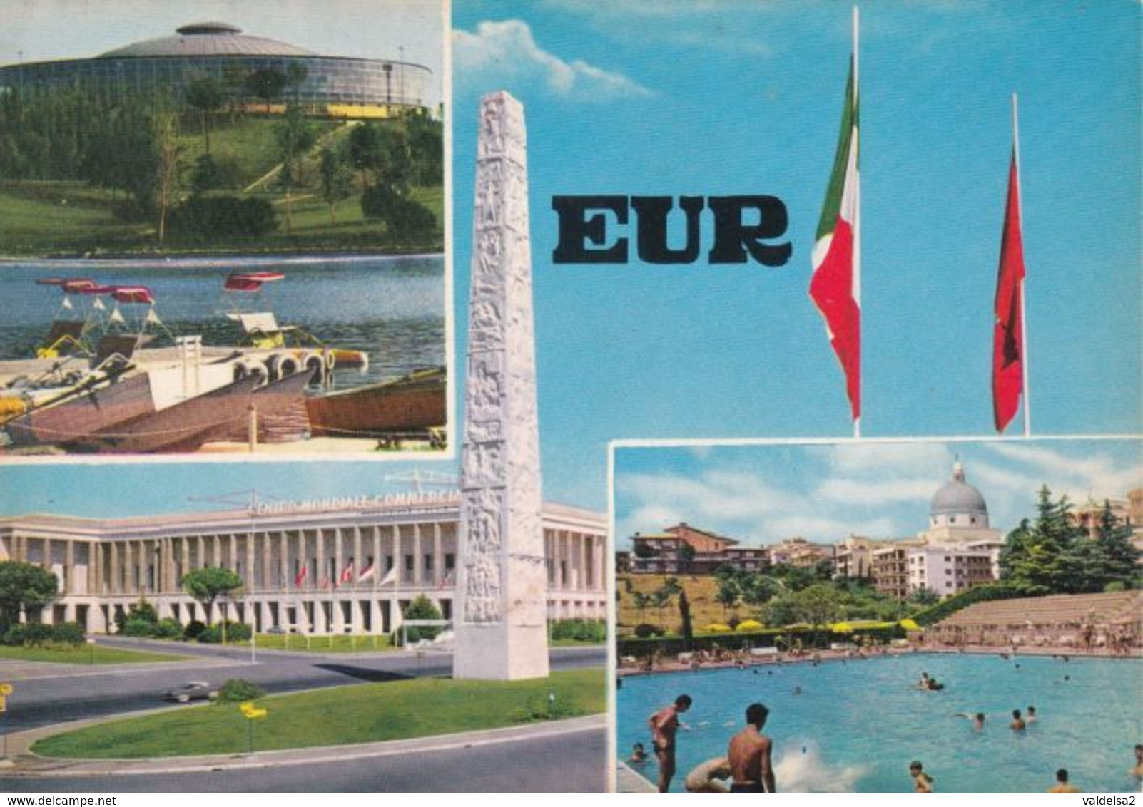 ROMA EUR - 4 VEDUTE - PISCINA - LAGO - STELE A GUGLIELMO MARCONI - CENTRO COMMERCIALE MONDIALE - 1970 - Expositions