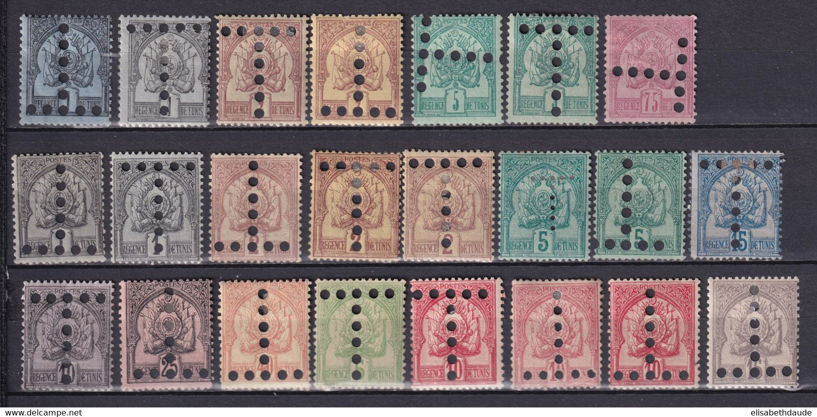 TUNISIE - 1888/1899 - LOT De TAXE PERFORES (VARIETE PERFORATION) * MH - COTE 2015 > 325 EUR - Strafport