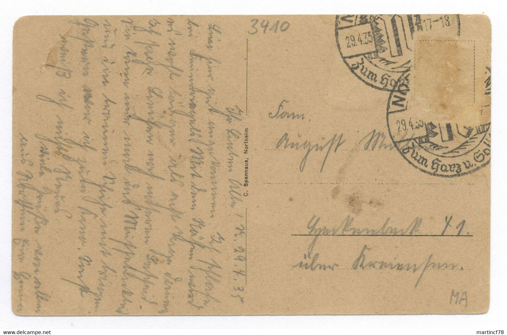 Gruss Aus Northeim Gel. 1935 Postkarte Ansichtskarte Unteroffizierschule Gymnasium - Northeim