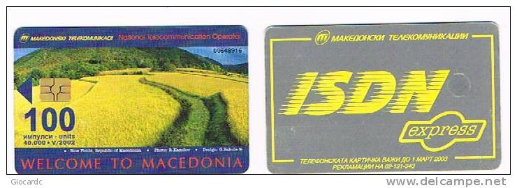 MACEDONIA - MAKEDONSKI TELEKOMUNIKACII CHIP  - 2002 LANDSCAPE  ISDN  - USATA (USED)  -  RIF. 9684 - North Macedonia