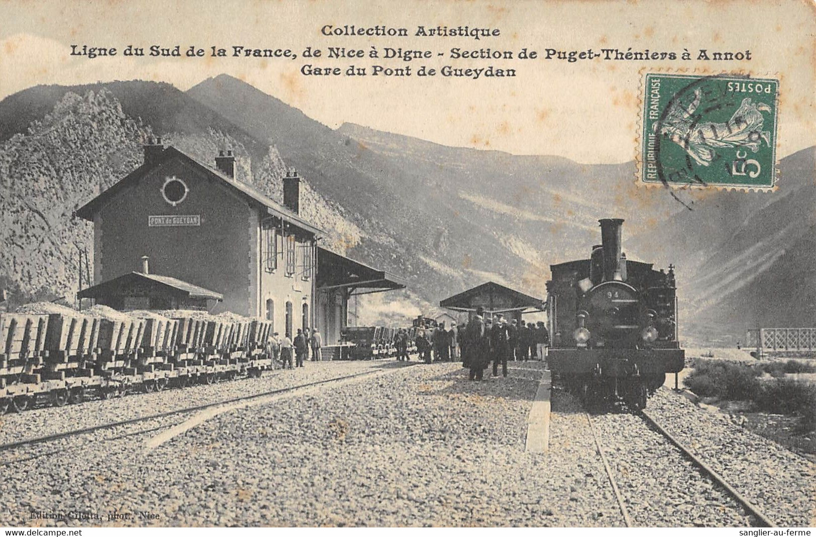 CPA 04 LIGNE SUD DE FRANCE SECTION DE PUGET THENIERS A ANNOT LA GARE DU PONT DE GUEYDAN - Sonstige & Ohne Zuordnung