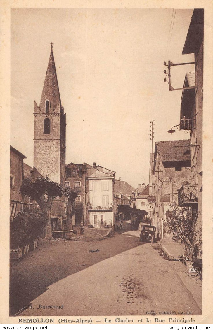 CPA 05 REMOLLON LE CLOCHER ET RUE PRINCIPALE - Sonstige & Ohne Zuordnung