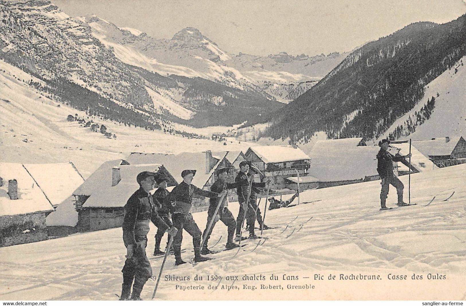 CPA 05 SKIEURS DU 159e AUX CHALETS DU LANS PIC DE ROCHEBRUNE CASSE DES OULES - Autres & Non Classés