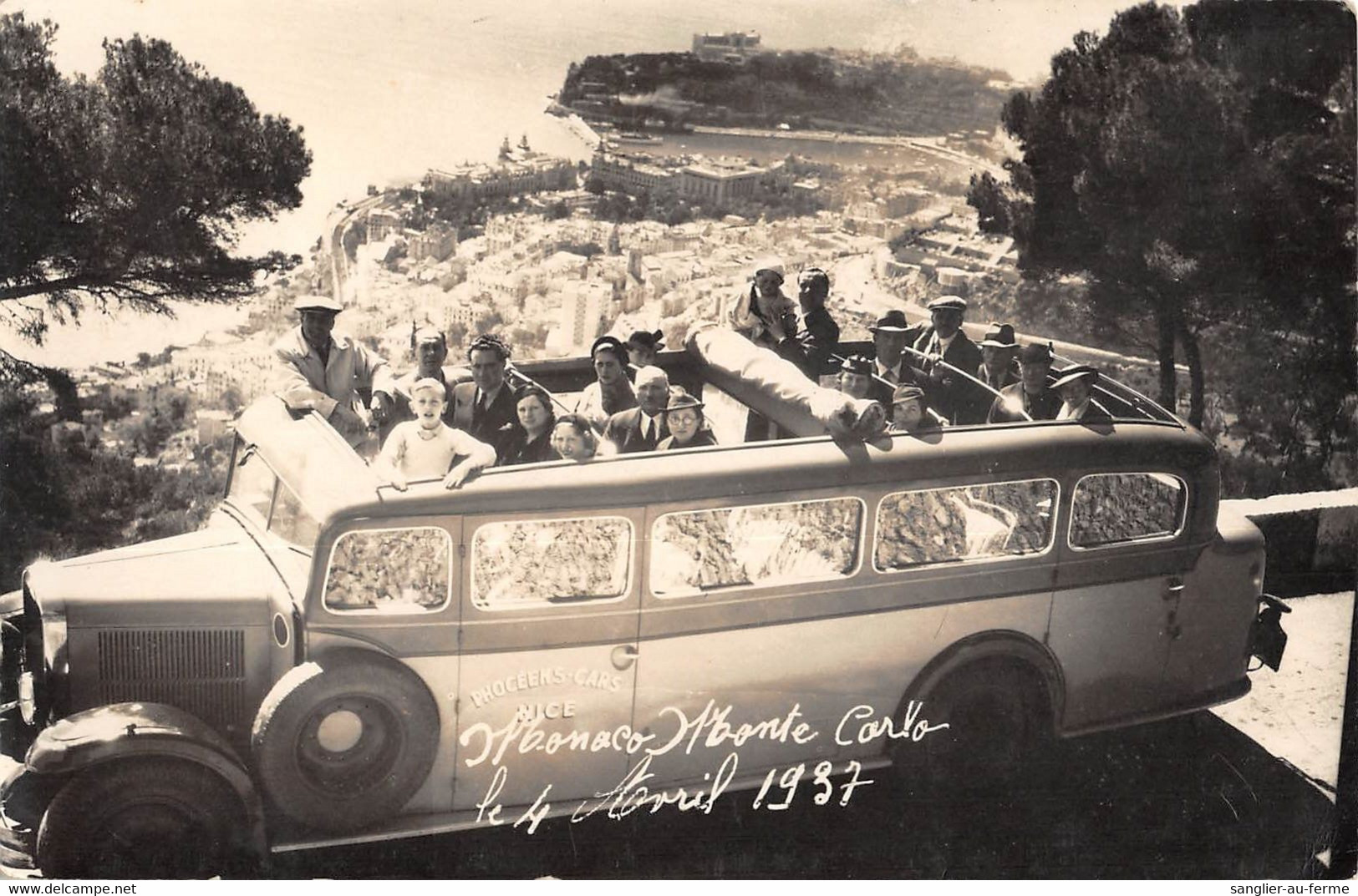 CPA 06 CARTE PHOTO PHOCEENS CARS NICE MONACO MONTE CARLO LE 4 AVRIL 1937 - Autres & Non Classés