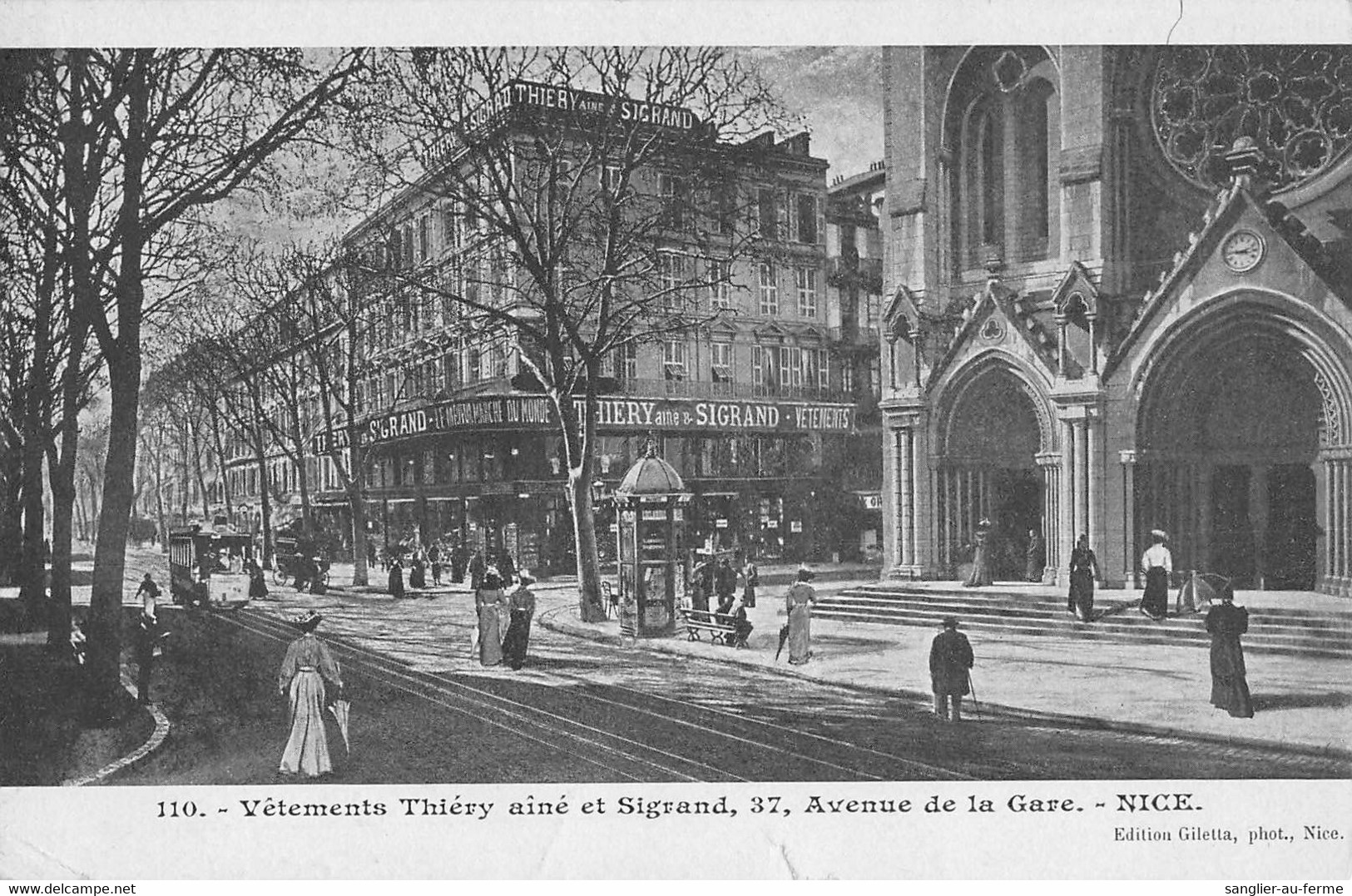 CPA 06 NICE VETEMENTS THIERY AINE ET SIGRAND AVENUE DE LA GARE - Sonstige & Ohne Zuordnung