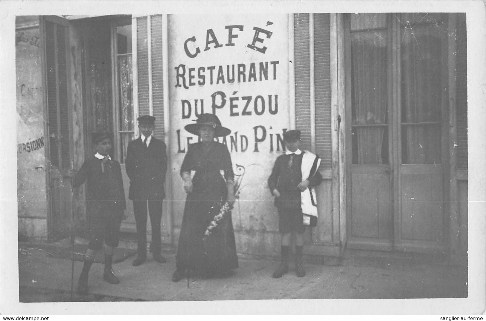 CPA 06 LE CANNET CARTE PHOTO CAFE RESTAURANT DU PEZOU LE GRAND PIN - Le Cannet