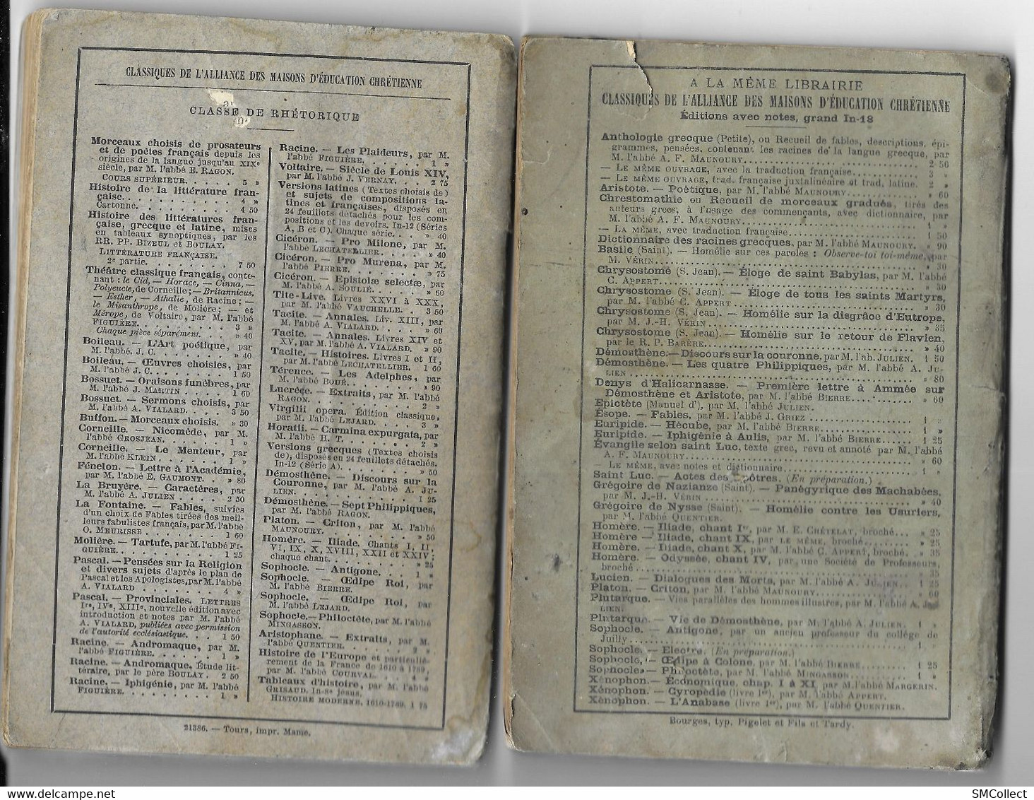 Alliance Des Maisons D'éducation Chrétienne. Lot De 2 Livrets, Un En Grec (édit. 1879), L'autre En Latin (édit. 1891) - Scolastici