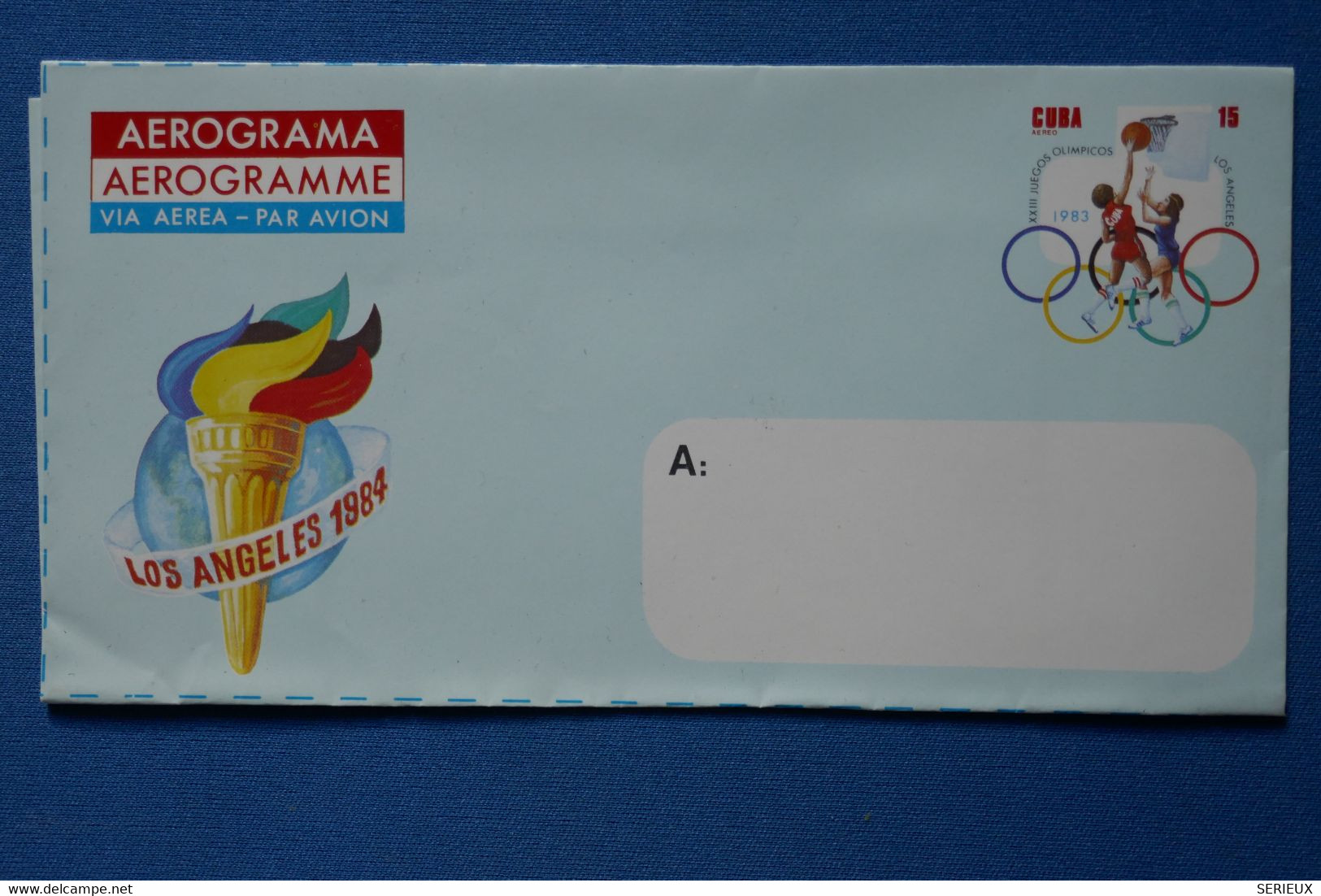 T27 CUBA BELLE LETTRE AEROGRAMME 1983 JEUX OLYMPICS NON VOYAGEE NEUVE - Airmail