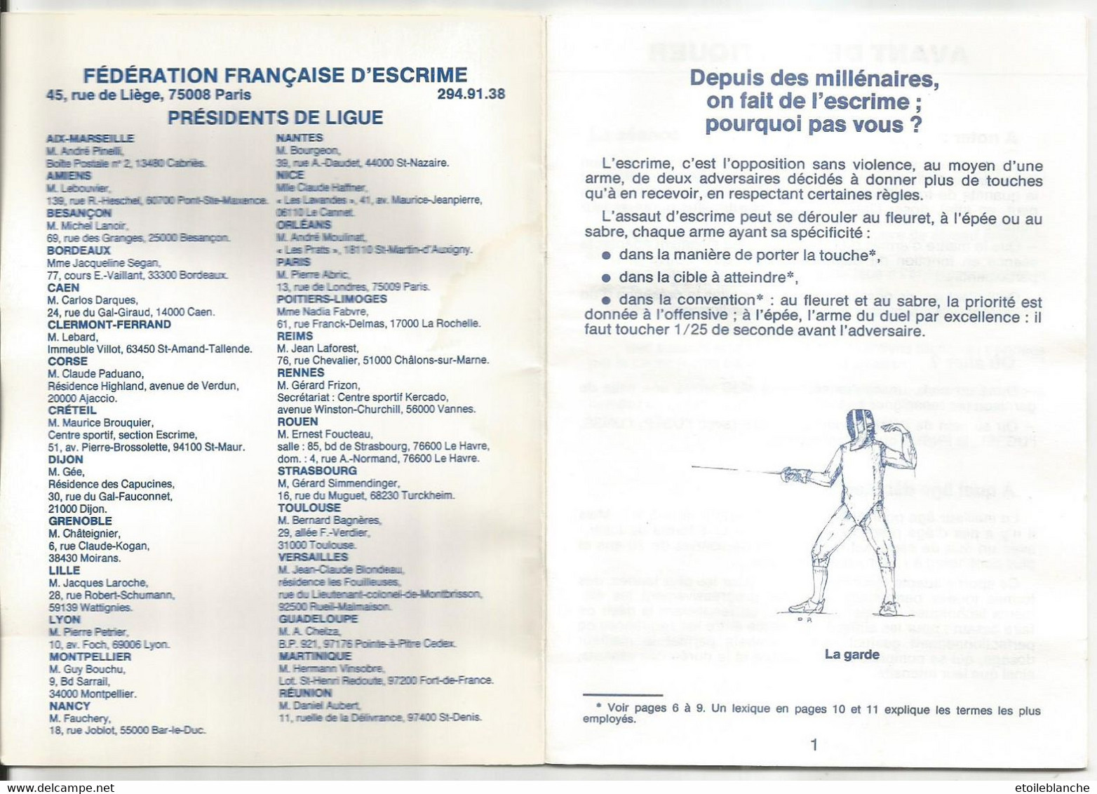 ESCRIME - Histoire Pratique Technique, Fleuret, épée, Sabre, Schémas - Document UAP Sport Au Quotidien (assurance) - Fechten
