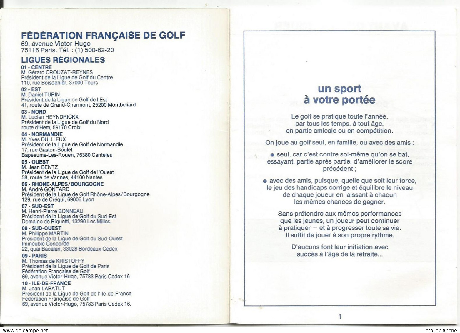 GOLF - Les Clubs De France - équipement, Pratique, Schémas - Document UAP Assurance, Sport Au Quotidien - Autres & Non Classés