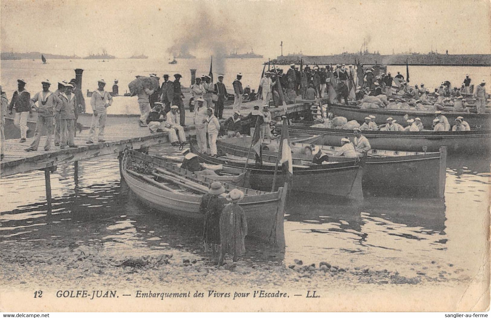 CPA 06 GOLFE JUAN EMBARQUEMENT DES VIVRES POUR L'ESCADRE - Sonstige & Ohne Zuordnung