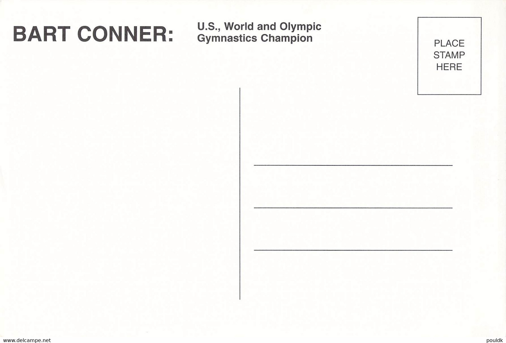 Bart Conner, USA Gymnastics, Olympic Gold Medal Signed Mint Postcard (G126-61) - Gymnastiek