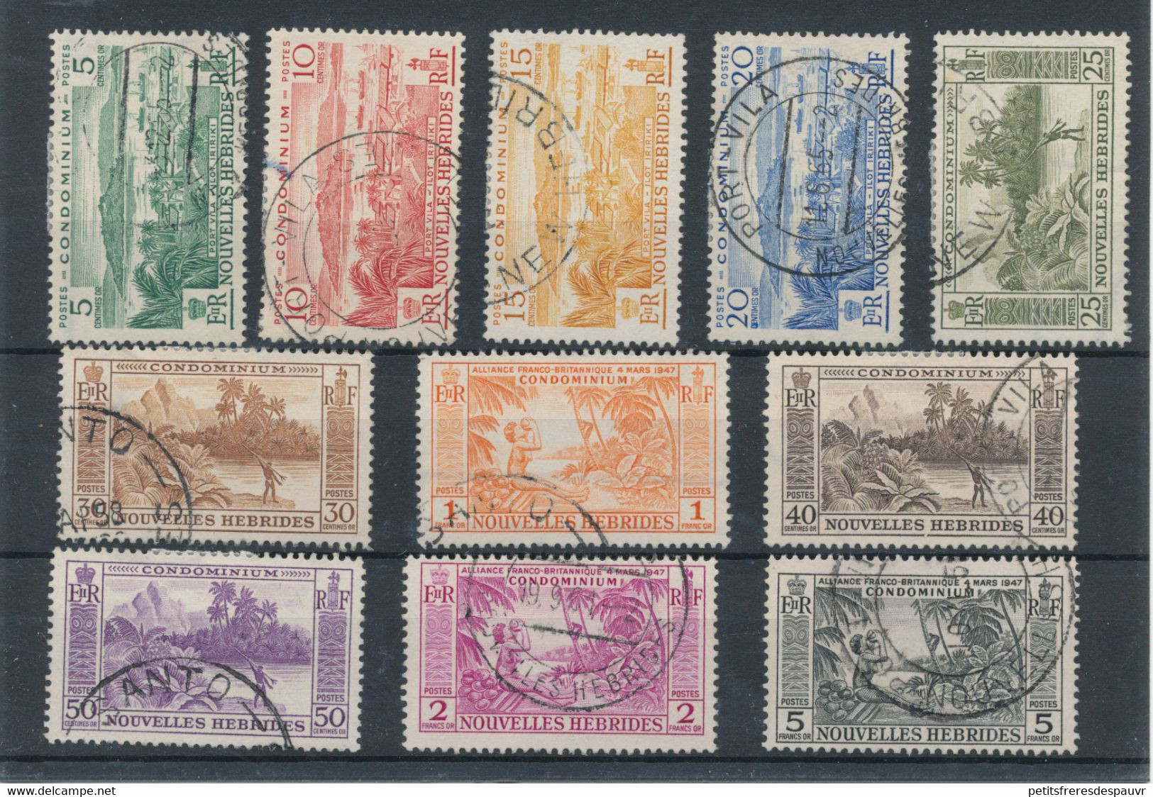 NOUVELLES-HEBRIDES 1957 - Série Courante N° YT 175/185 Oblitérés ° - Cote 82€ - Usados