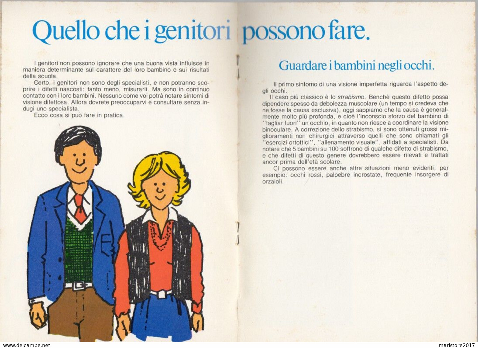 CHI VEDE BENE IMPARA PRIMA-Opuscolo Informazione Bambini Genitori-Anni 80-Milano - Niños