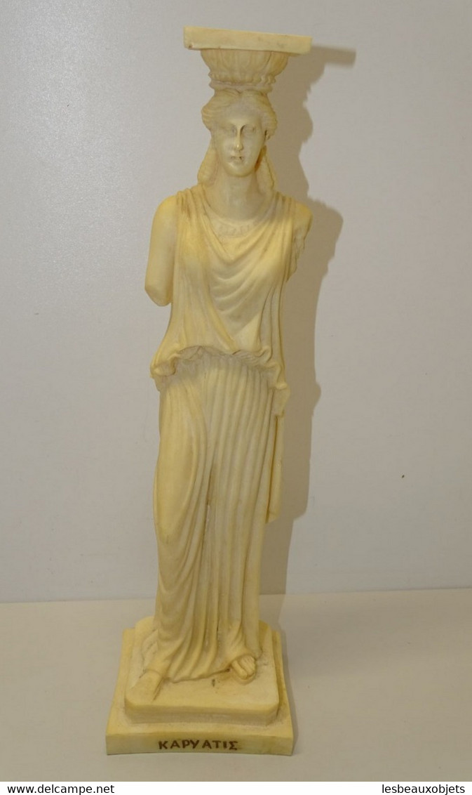 STATUE COLONNE STATUE CARIATIDE KAPYATIE RESINE SOUVENIR GRECE DEESSE GRECQUE PIERIA GREECE COLLECTION DECO VITRINE - Altri & Non Classificati