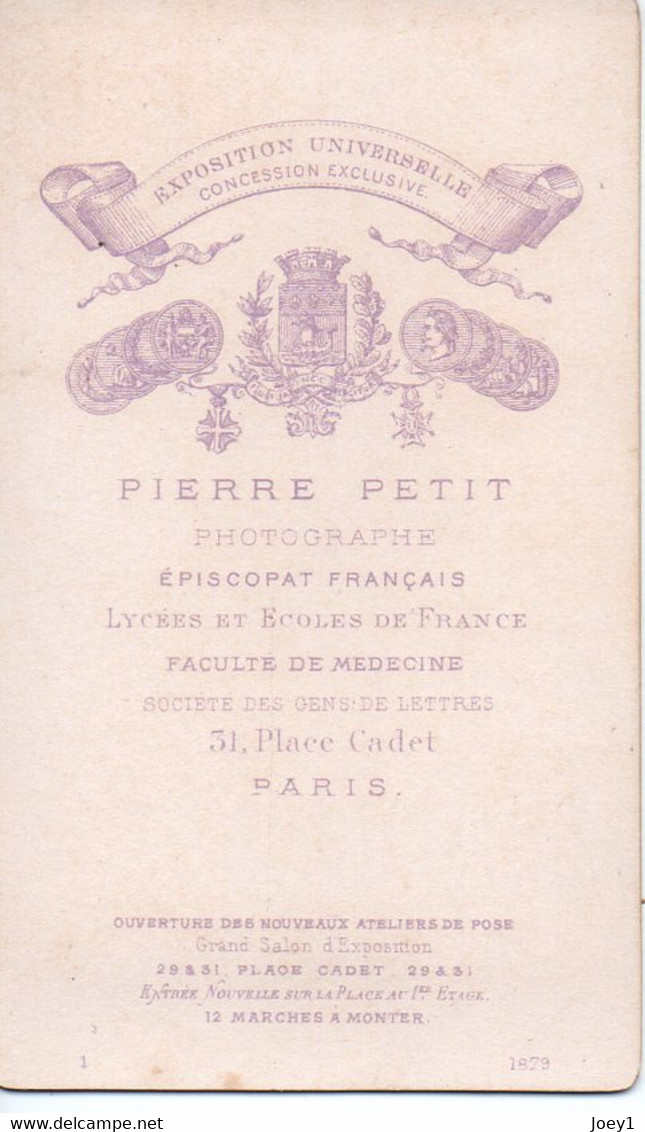 Photo Pierre Petit CDV Tirage Albuminé Portrait D'homme. - Personnes Anonymes