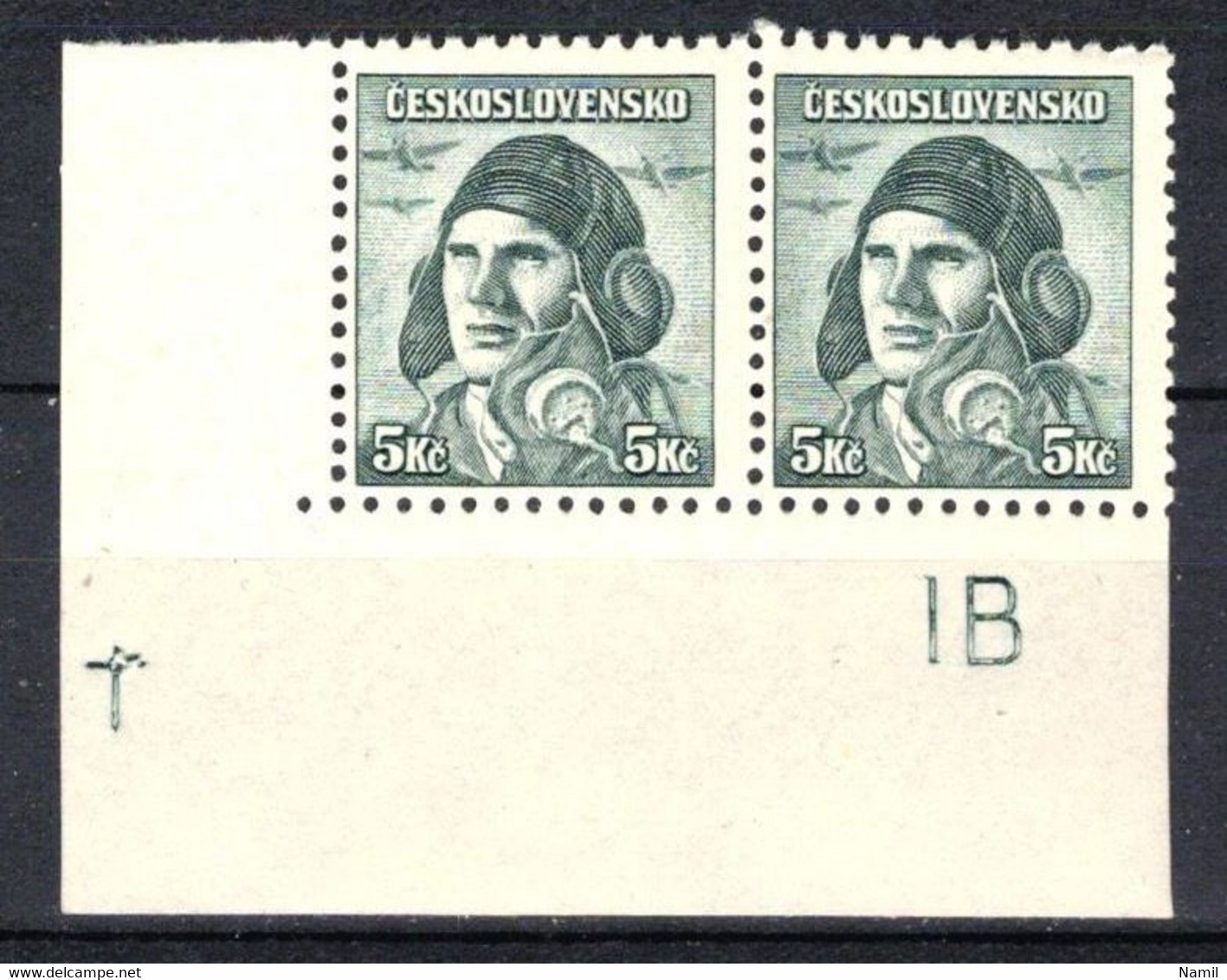 ** Tchécoslovaquie 1945 Mi 453 (Yv 401), (MNH) - Errors, Freaks & Oddities (EFO)