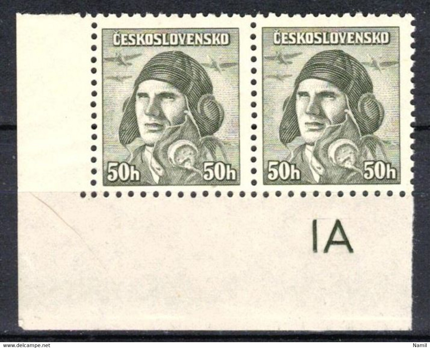 ** Tchécoslovaquie 1945 Mi 445 (Yv 393), (MNH) - Plaatfouten En Curiosa