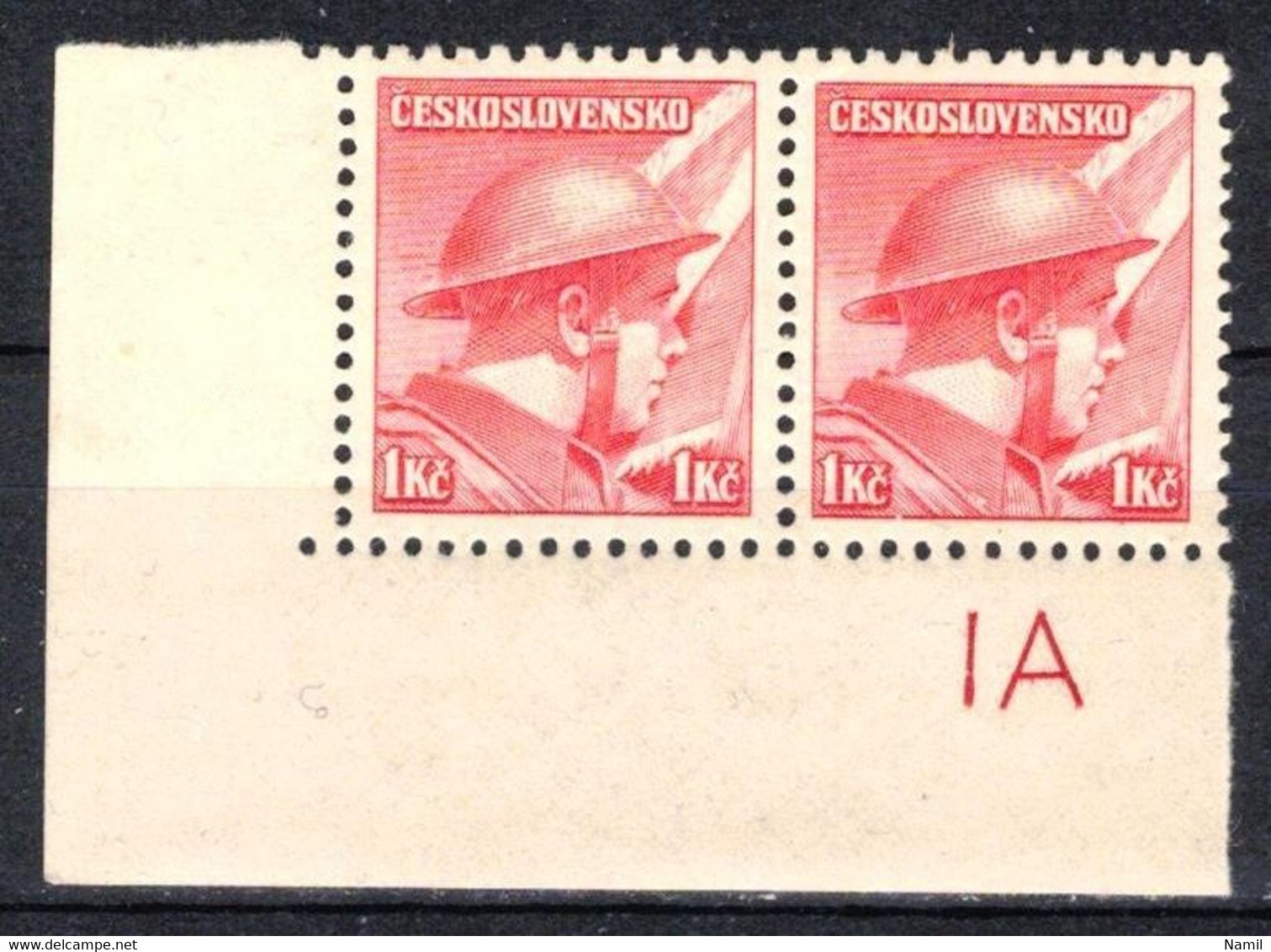 ** Tchécoslovaquie 1945 Mi 447 (Yv 395), (MNH) - Plaatfouten En Curiosa