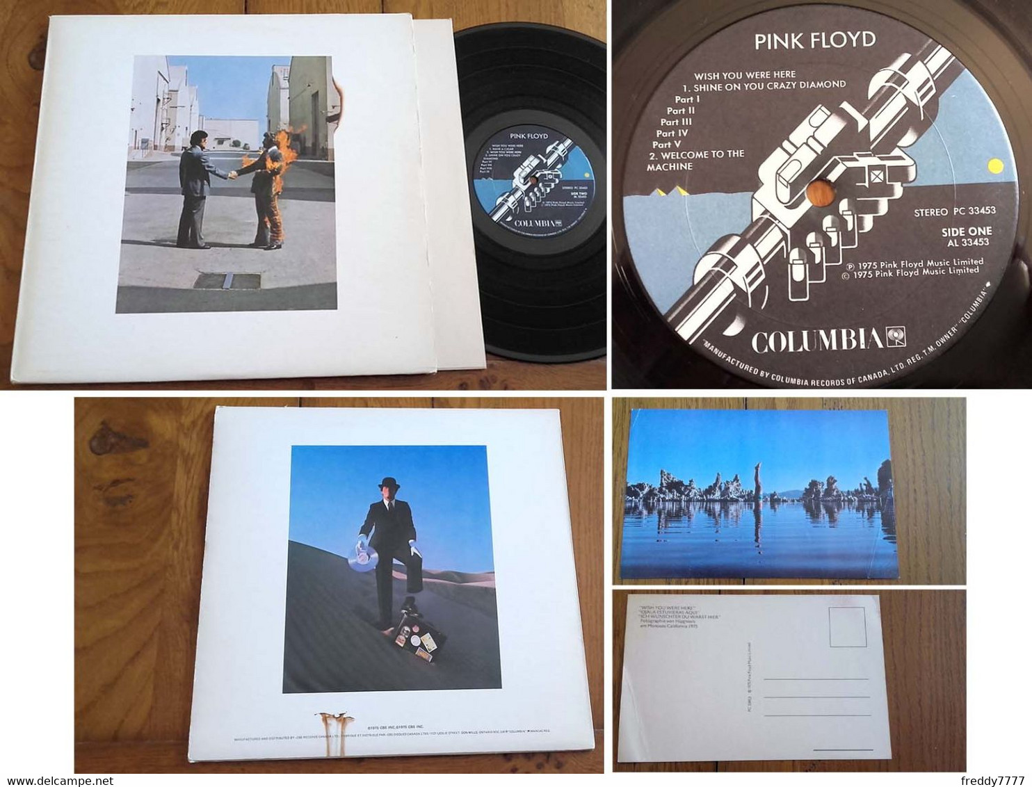 RARE Canadian LP 33t RPM (12") PINK FLOYD (1975) - Ediciones De Colección