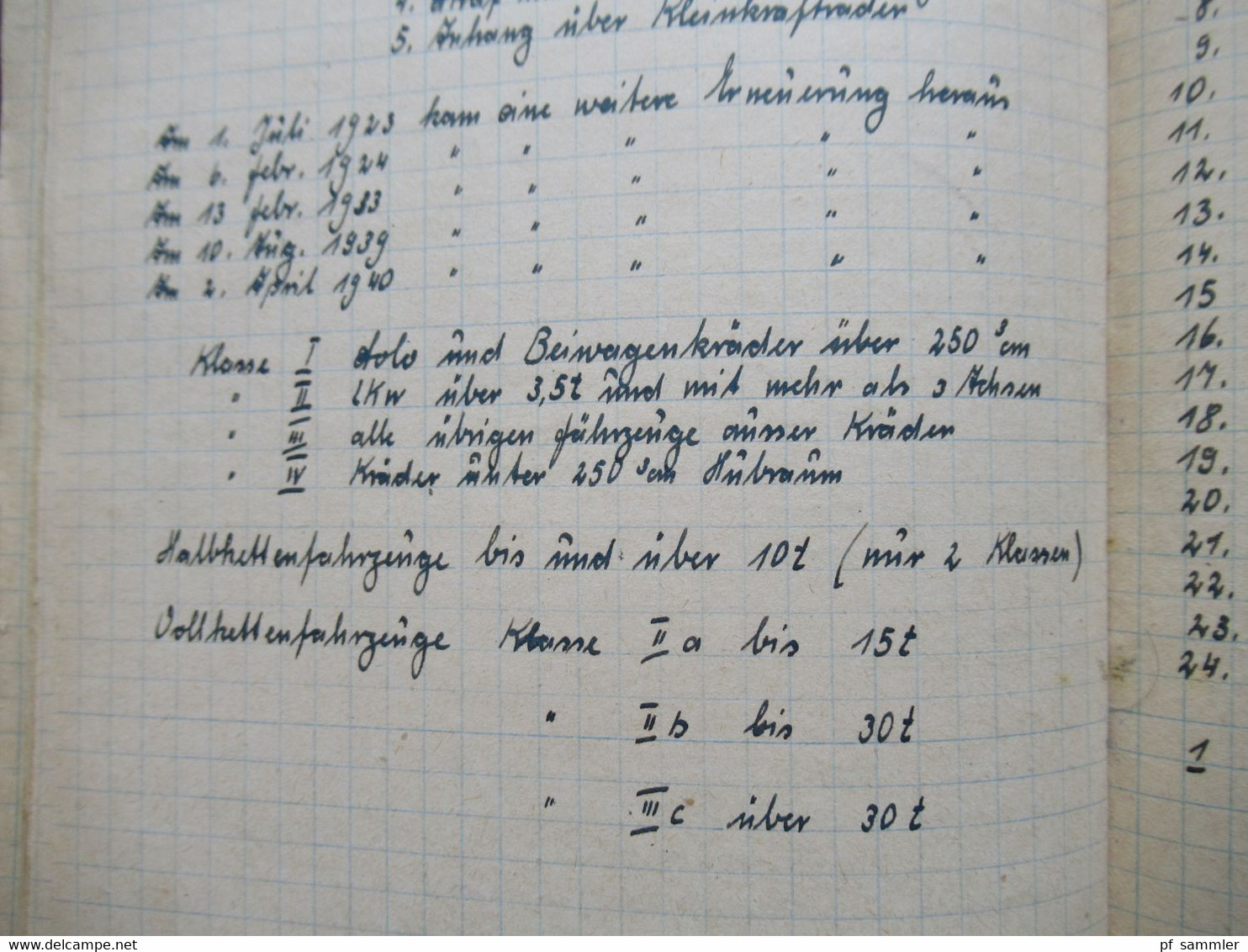 Original Heft / Aufzeichnungen Panzer Wartlehrgang eines Schützen technische Details der Deutschen Panzer der Wehrmacht