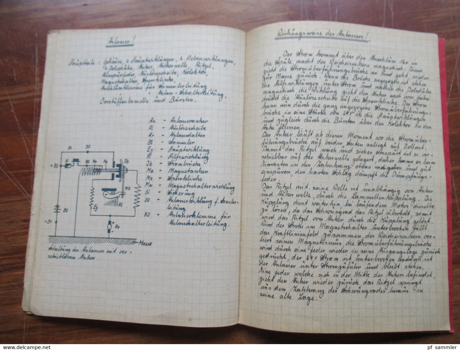 Original Heft / Aufzeichnungen Panzer Wartlehrgang eines Schützen technische Details der Deutschen Panzer der Wehrmacht