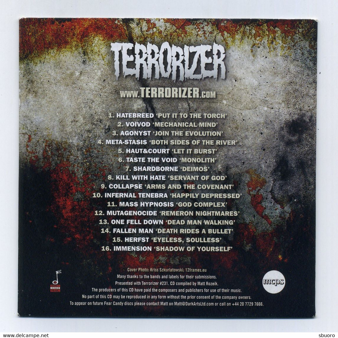 Terrorizer. Fear Candy 115. CD Sampler Collector 16 Titres / Tracks - Hatebreed, Voivod. Voir 3 Photos - Lire Détails - Hard Rock En Metal