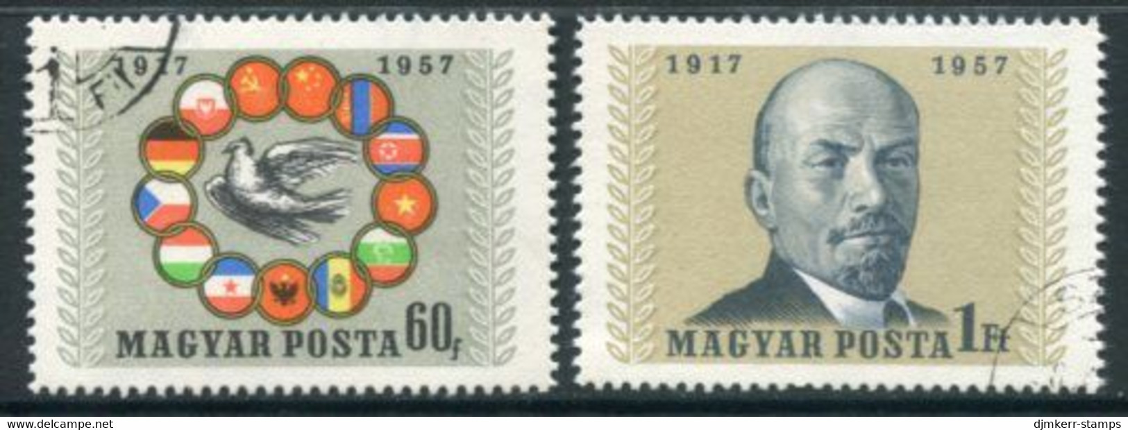 HUNGARY 1957 October Revolution Used.  Michel 1503-04 - Used Stamps