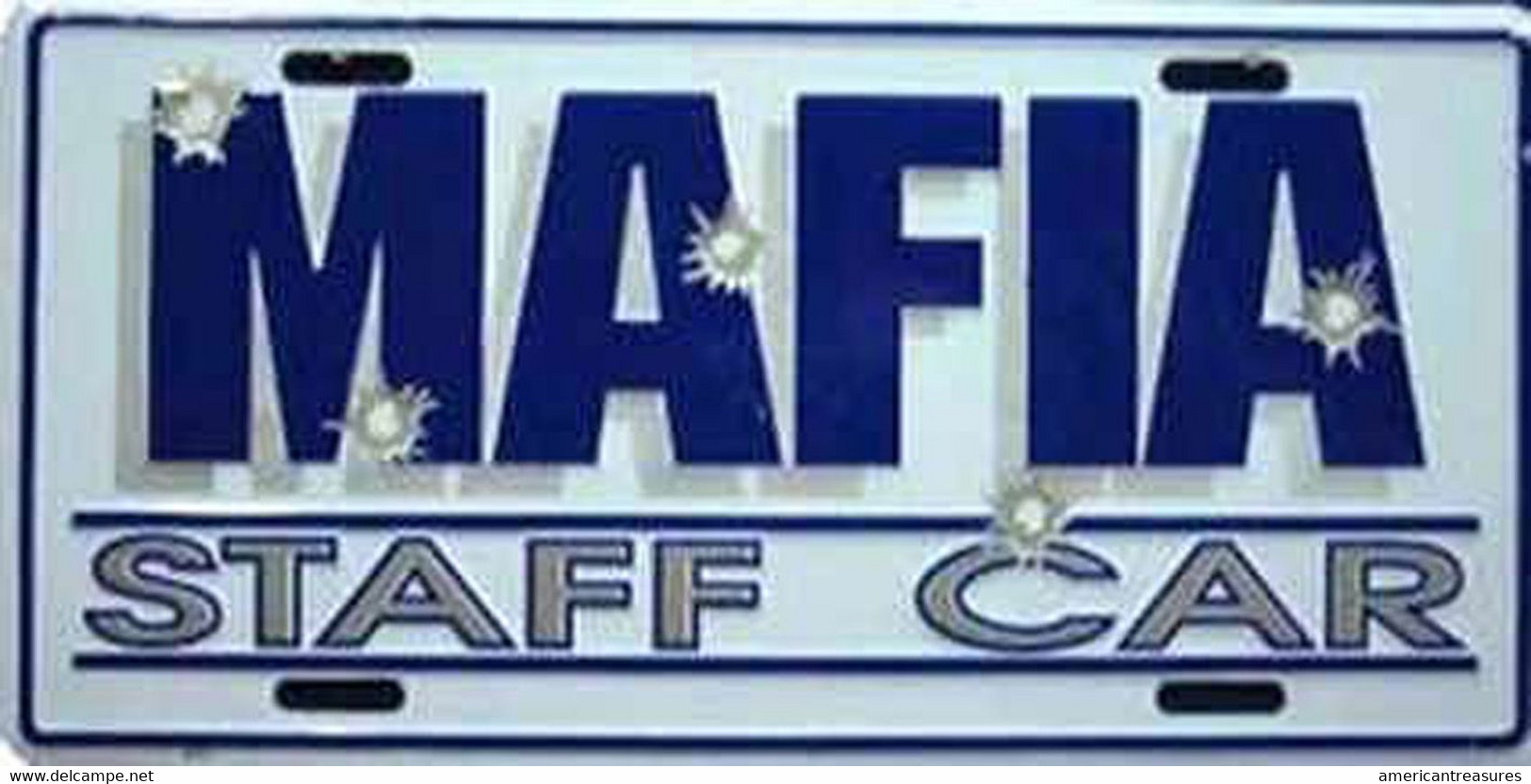 USA Metal (tin) Plate 'Mafia Staff Car" Bulletholes - 30 X 15 Cm - NEW - MINT Condition - Tin Signs (after1960)