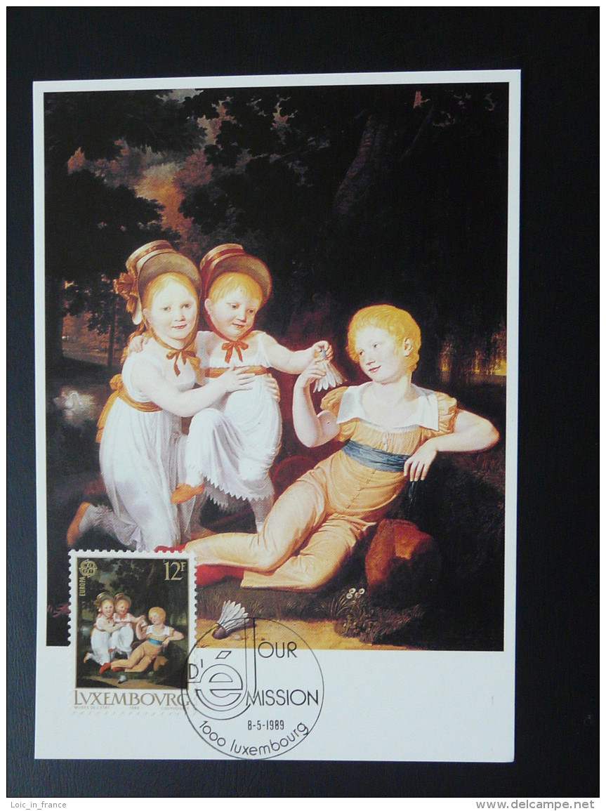 Carte Maximum Card Peinture Painting Badminton Europa Luxembourg 1989 - Badminton