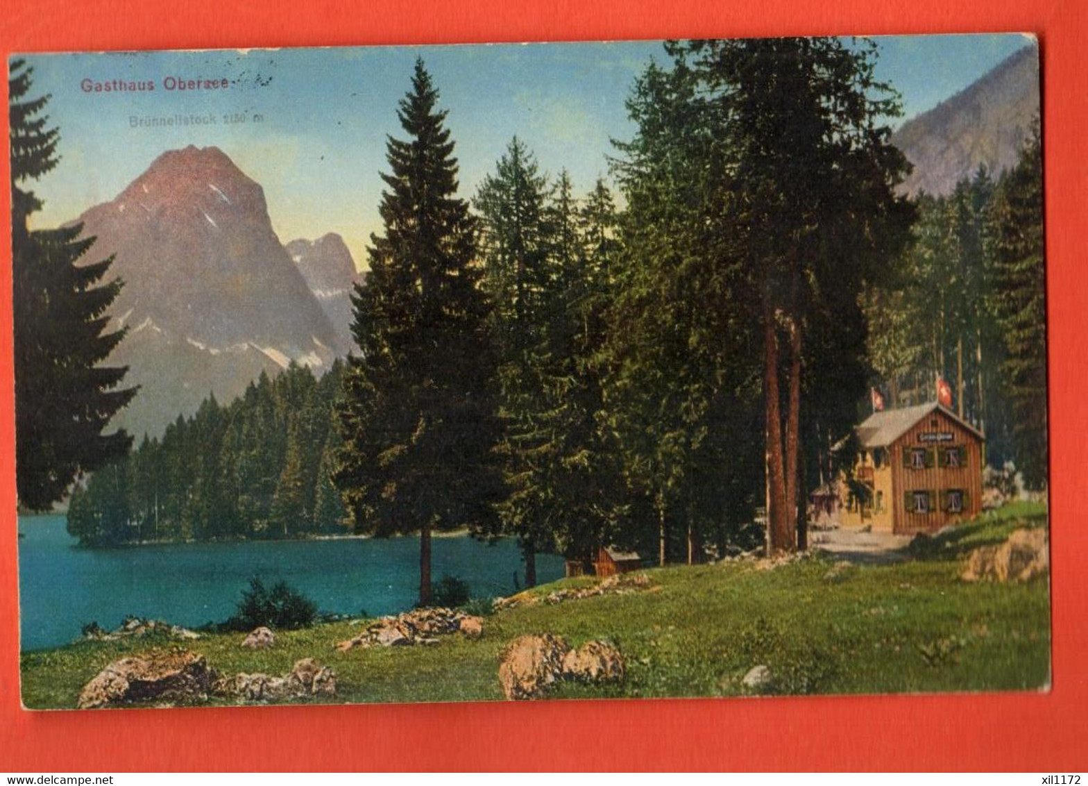 ZOOP-11 SELTEN  Gasthaus Obersee Näfels. Stempel Gasthaus Josephine Landolt Gelaufen Marke Fehlt Schönwetter 1061 - Näfels