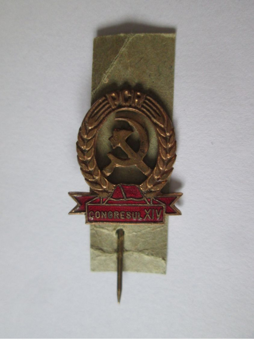 Rare! Badge Delegated At The 14th And Last Congress Of The Romanian Communist Party In November 1989 - Altri & Non Classificati