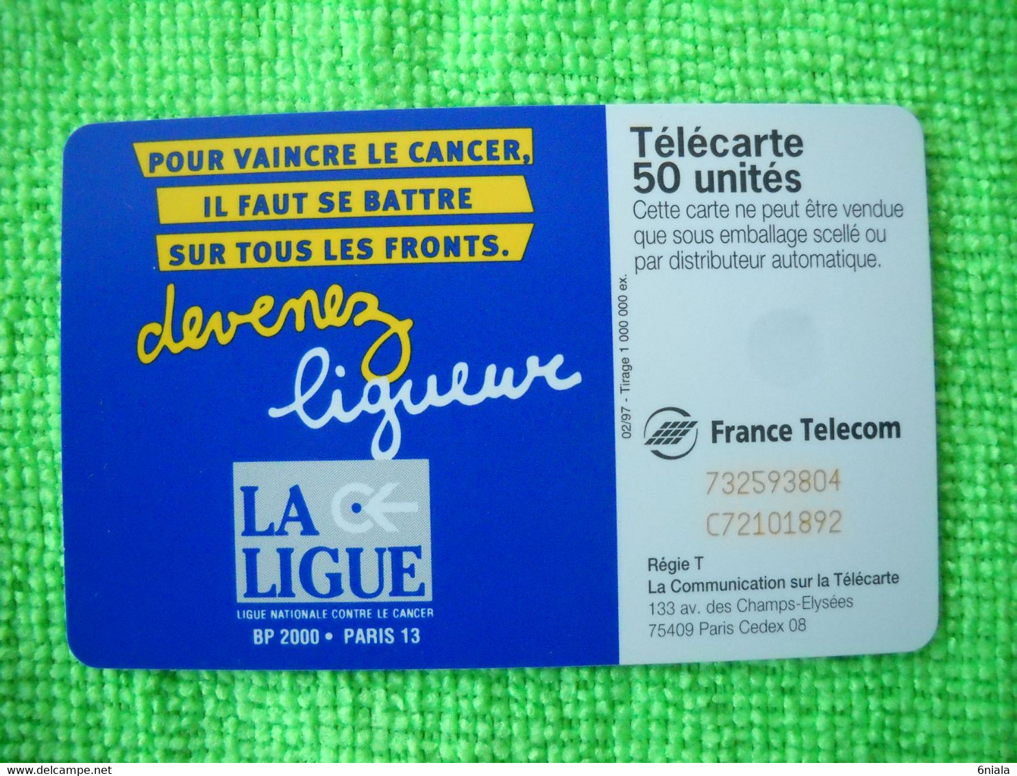 7122 Télécarte Collection Ligue Contre Le Cancer Devinez Ligueur    50u  ( Recto Verso)  Carte Téléphonique - Andere & Zonder Classificatie