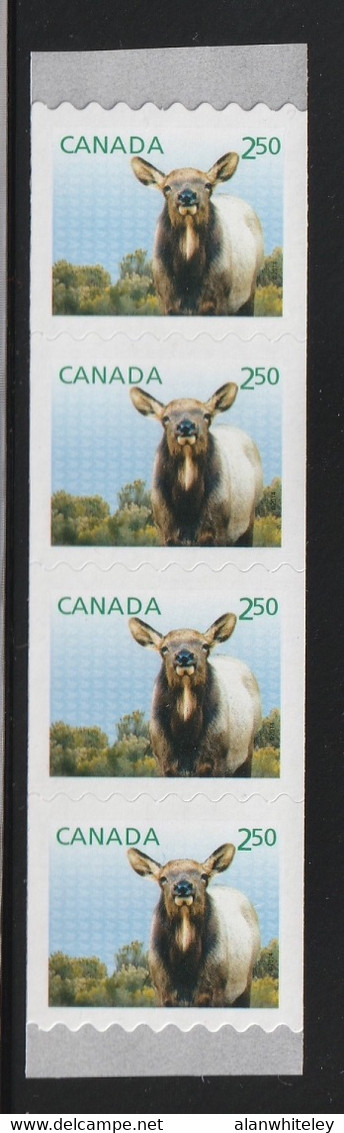 CANADA 2014 Definitives / Young Wildlife / Wapiti S/ADH: Strip Of 4 Stamps UM/MNH - Coil Stamps