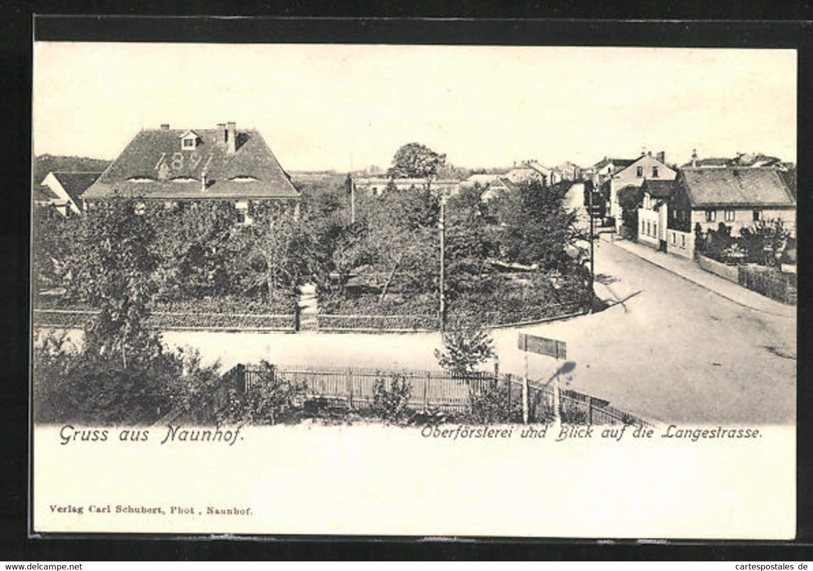 AK Naunhof, Oberförsterei Und Blick Auf Die Langestrasse - Naunhof