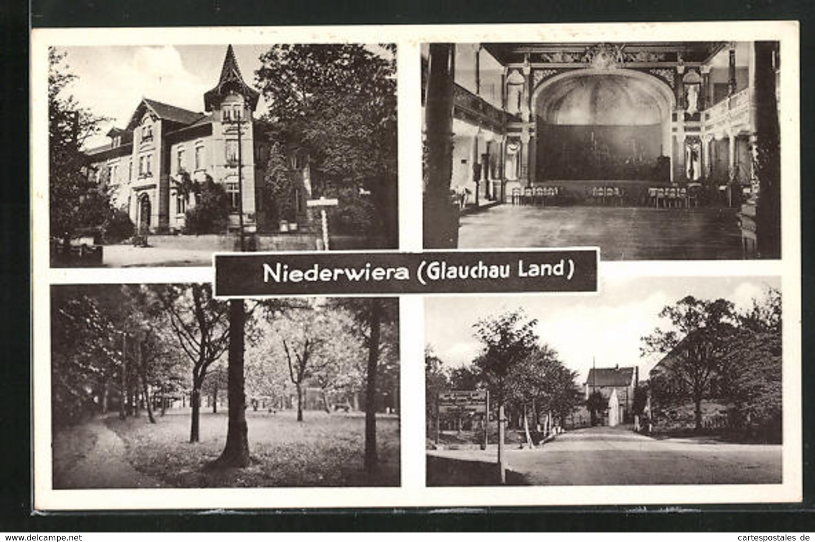 AK Niederwiera / Glauchau Land, Gasthof Zum Wieratal, Innenansicht, Parkpartie - Glauchau